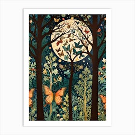 William Morris Moonlight In The Forest 103 Art Print