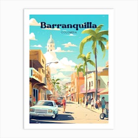 Barranquilla Columbia Street view Travel Art Illustration Art Print
