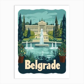 Aihrgdesign A Mid Century Modern Travel Poster For Belgrade Art Print