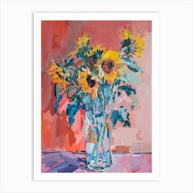 Sunflowers In A Vase 18 Art Print