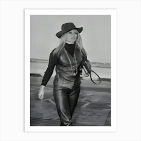 French Actress, Singer And Fashion Model Brigitte Bardot Wearing Leather Waistcoat Art Print