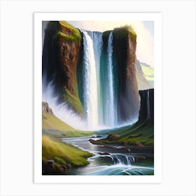 Seljalandsfoss, Iceland Peaceful Oil Art  Art Print