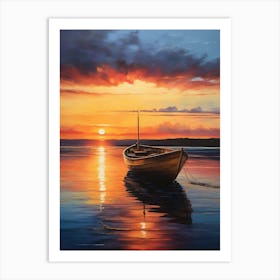 Boat At Sunset 1 Art Print