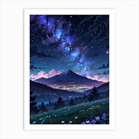 Night Sky Anime aesthetic 53 Art Print