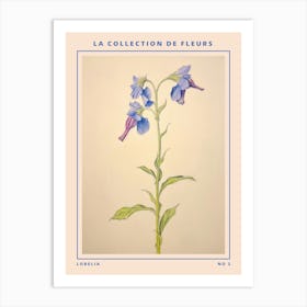Lobelia 2 French Flower Botanical Poster Art Print