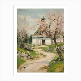 Cottage In The Countryside Painting 8 Art Print