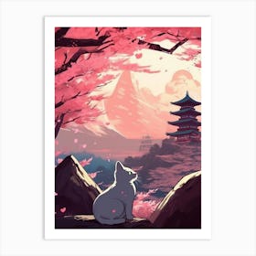 Japanese Cat Art Print