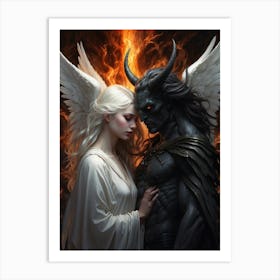 Demon And Angel 1 Art Print