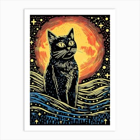 Nebula Pawscape, Psychedelic Cats series Art Print