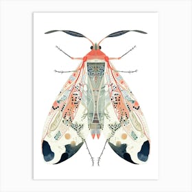 Colourful Insect Illustration Lacewing 19 Art Print