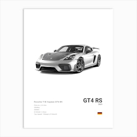 Porsche 718 Cayman Gt4 Rs Art Print