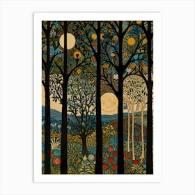 William Morris Moonlight In The Woods 5 Art Print