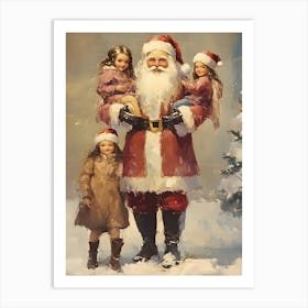 Santa Claus With Children 3 Art Print