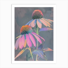 Iridescent Flower Coneflower 1 Art Print