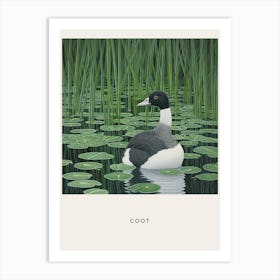 Ohara Koson Inspired Bird Painting Coot 2 Poster Art Print