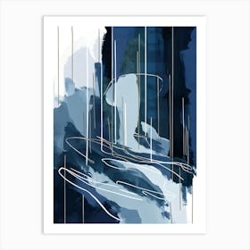 Abstract In Blue And White Art Print