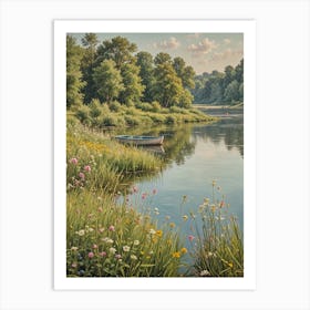 Boat On The River Art Print