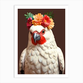 Cockatoo with flower Art Print