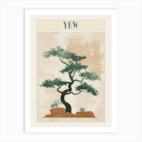 Yew Tree Minimal Japandi Illustration 2 Poster Art Print