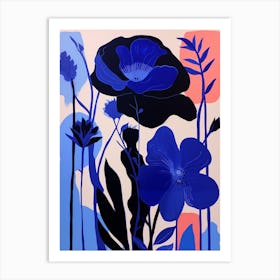 Blue Flower Illustration Gladiolus 1 Art Print