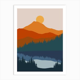 Sunset In The Mountains 7 Art Print