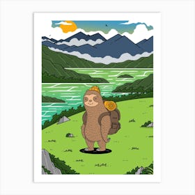 Explore The World With Sloth Art Print