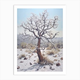 Dreamy Winter Painting Joshua Tree National Park United States Art Print