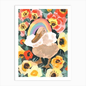Duck With Rainbow Art Print