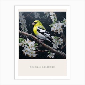 Ohara Koson Inspired Bird Painting American Goldfinch 2 Poster Art Print