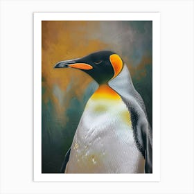 King Penguin Zavodovski Island Colour Block Painting 4 Art Print