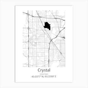 Crystal Lake,United States Minimalist Map Art Print