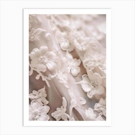 White Lace And Flowers Art Print