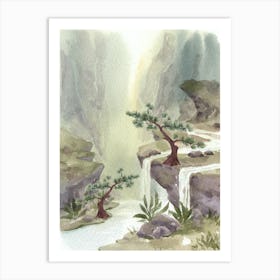 Asian Waterfall Art Print
