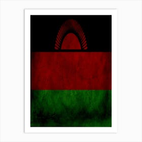 Malawi Flag Texture Art Print