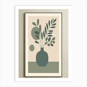 boho Green Vase Print Art Print