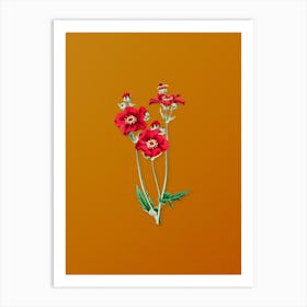 Vintage Chilian Guem Flower Botanical on Sunset Orange Art Print