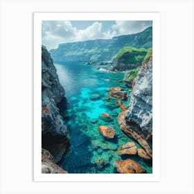 Cliffs And Water 1 Art Print