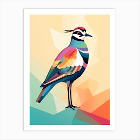 Colourful Geometric Bird Lapwing 1 Art Print