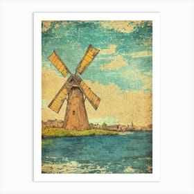 Vintage Windmill Poster