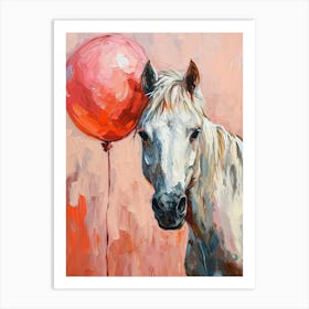 Cute Horse 1 With Balloon Art Print