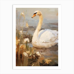 Bird Painting Swan 1 Art Print