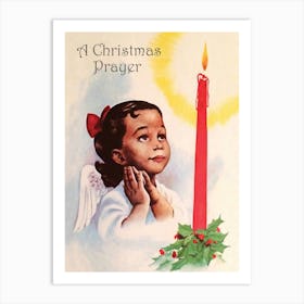 Christmas Prayer, Little Angle Girl With Candle Art Print