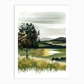 Landscape With Tree 2 Art Print