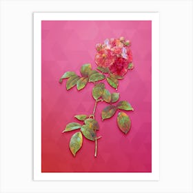 Vintage Seven Sisters Roses Botanical Art on Beetroot Purple n.0348 Art Print