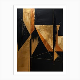 Gold And Black Abstract Painting 1 Art Print