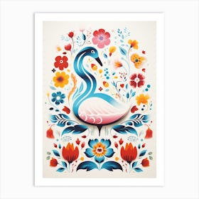Scandinavian Bird Illustration Swan 1 Art Print