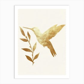 Gold Hummingbird Art Print