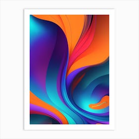 Abstract Colorful Waves Vertical Composition 7 Art Print