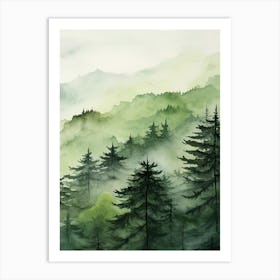 Green Forest Nature Scenery 3 Art Print