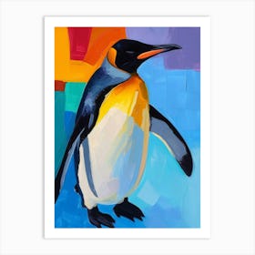 King Penguin Laurie Island Colour Block Painting 2 Art Print